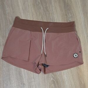 Vuori Women's Neutral Dusty Mauve Athletic Drawstring Running Shorts
